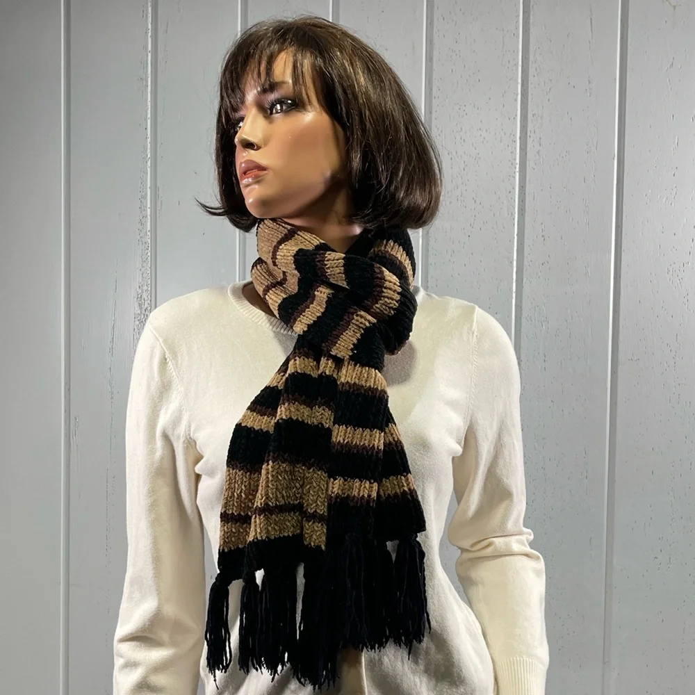 *Outbreak Women's Winter Fringe Hem Striped Scarf